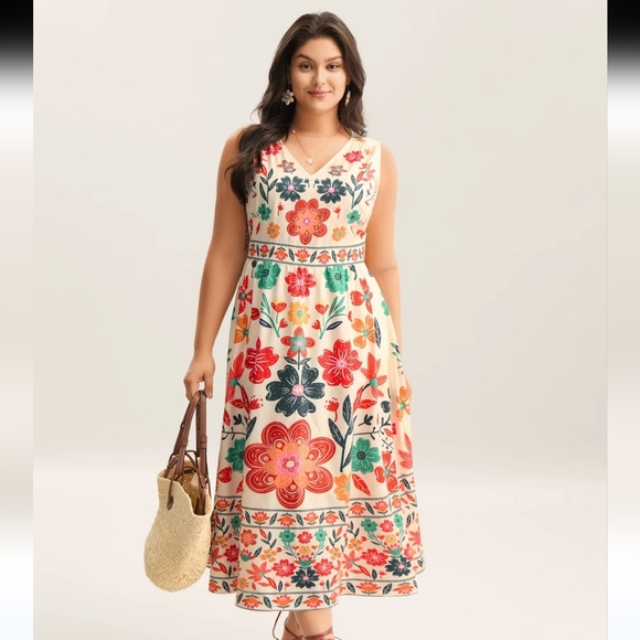 NWOT BloomChic Multicolor Floral Maxi  Dress - Picture 1 of 6